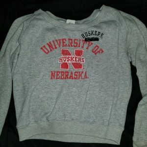 cropped gray sweater